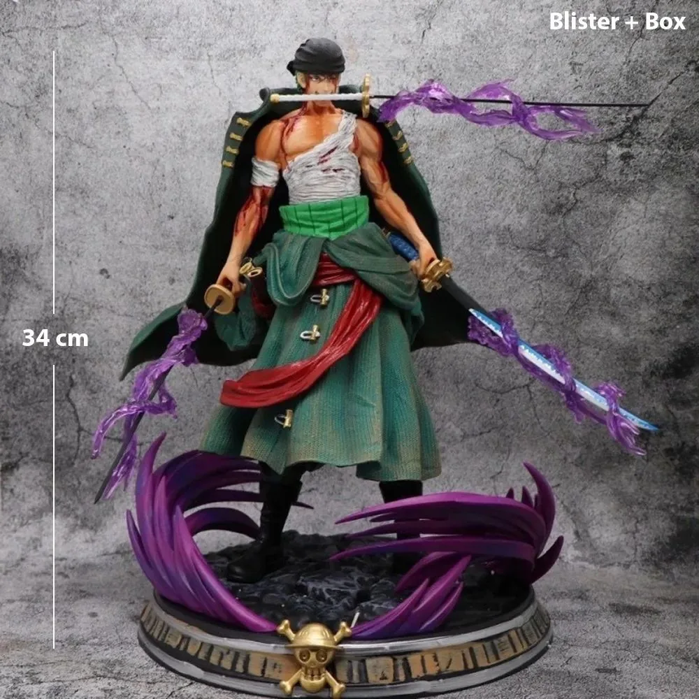 ZORO BIG SIZE WITH THREE SWORD 34CM HEIGHT